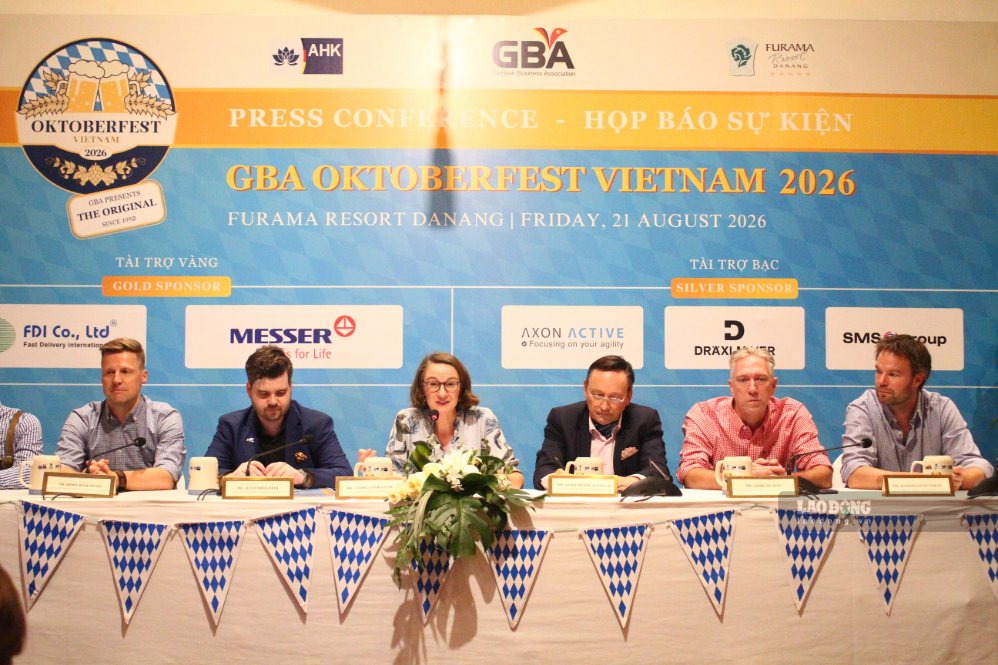 Ban Tổ chức GBA Oktoberfest Vietnam 2026 thông tin về lễ hội tại buổi họp báo ngày 21.8 ở Đà Nẵng. Ảnh: Thanh Huyền