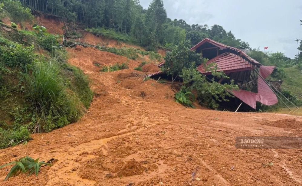 A landslide in Chieng village, Yen Nhan commune, Thanh Hoa in 2025. Photo: Quach Du