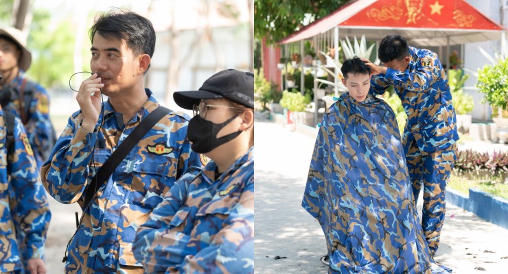 General director Luong Hai Khoa (left) talks about Erik's controversial haircut. Photo: Producer.