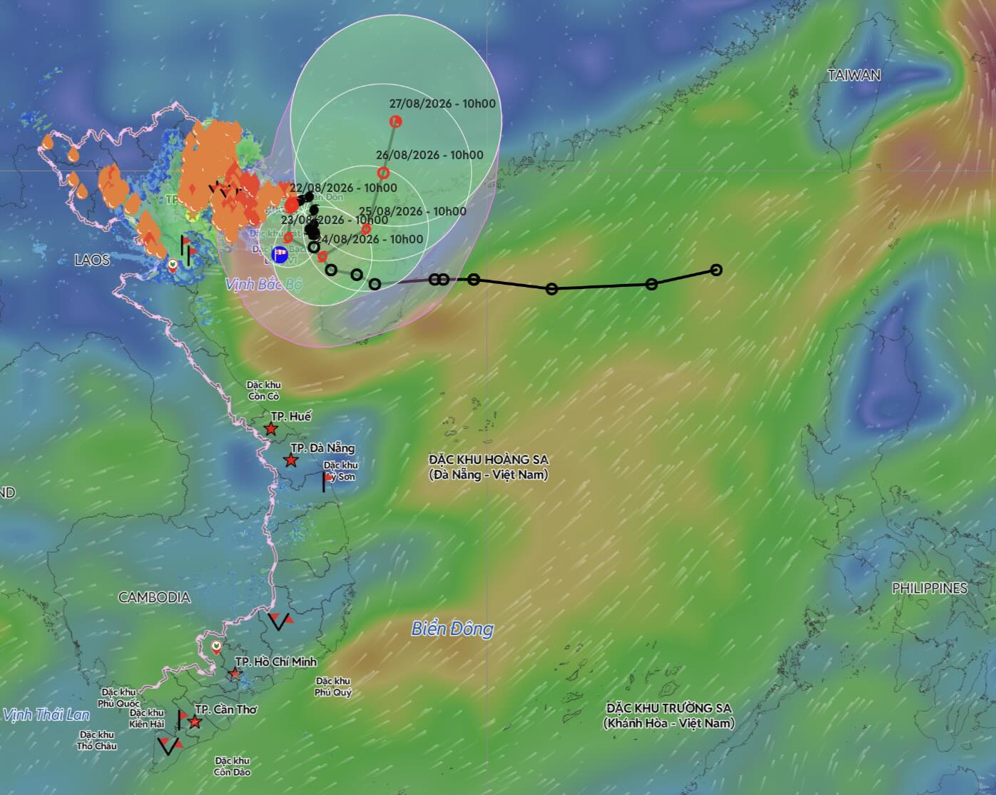 Update on the location and path of storm No. 4. Source: Vietnam Disaster Monitoring System