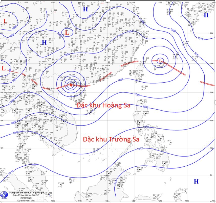 Bão số 4 nằm trên dải hội tụ nhiệt đới. Ảnh: Trung tâm Dự báo Khí tượng Thủy văn Quốc gia