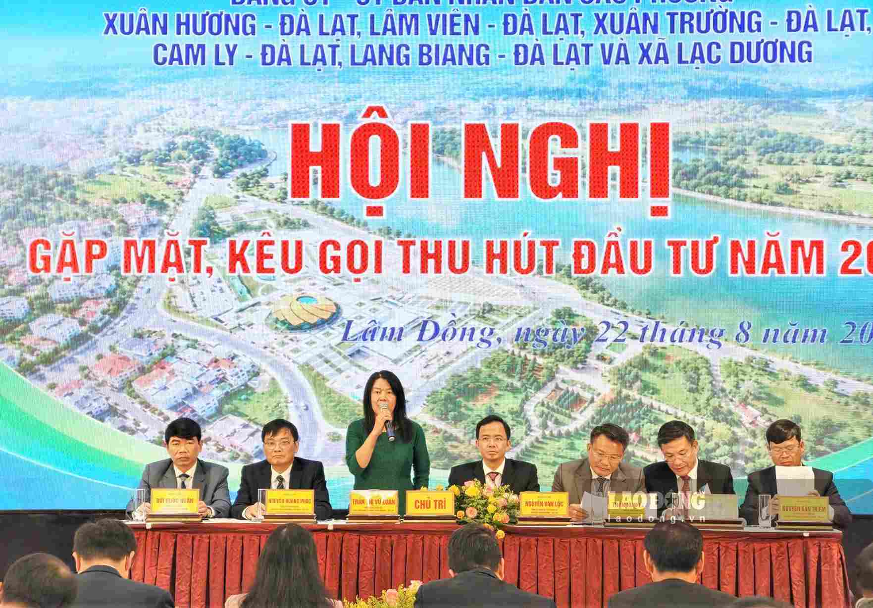 Lãnh đạo các địa phương khu vực Đà Lạt chủ trì hội nghị. Ảnh: Phúc Khánh