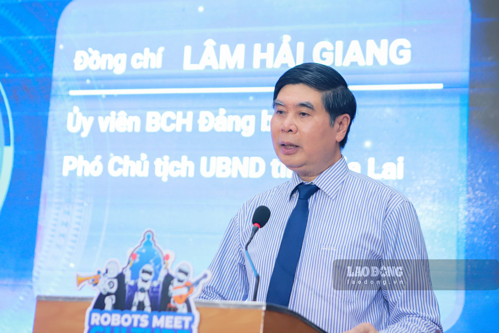 Phó Chủ tịch UBND tỉnh Gia Lai Lâm Hải Giang phát biểu. Ảnh: Hoài Phương