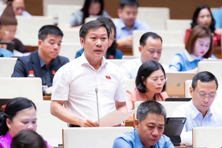 National Assembly Deputy Nguyen Khanh Vu proposed amending the salary policy in the Labor Code for the private sector. Photo: Quochoi. vn