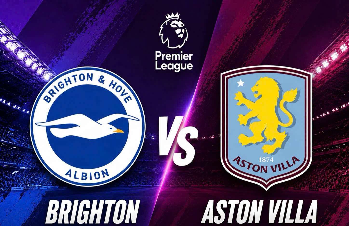 Brighton vs Aston Villa football prediction in round 1 of the Premier League. Graphics: Van An