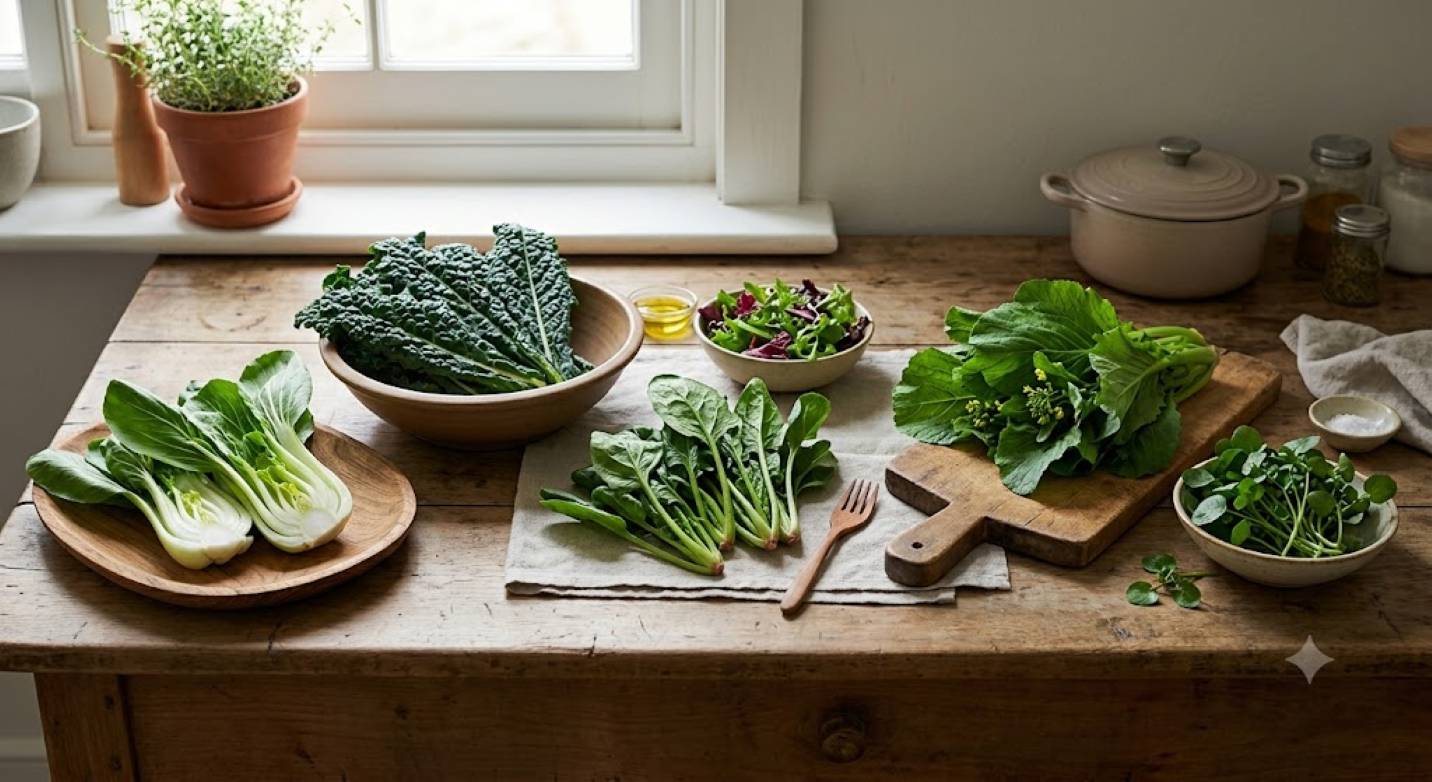 Adding green leafy vegetables to your daily diet is a natural solution to help fight inflammation. Photo created by AI