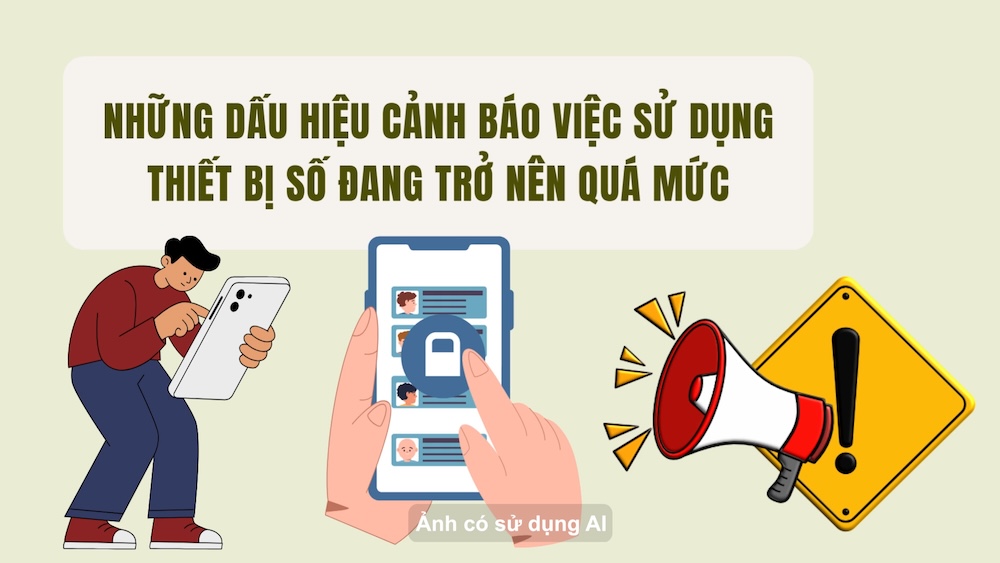 Signs warning that the use of digital devices is becoming excessive