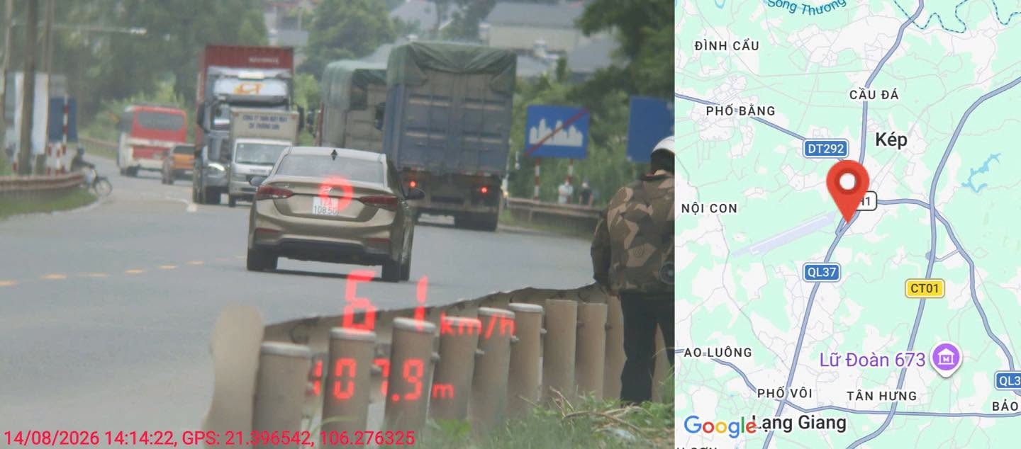 The car owner was fined in Bac Ninh. Photo: Bac Ninh Traffic Police