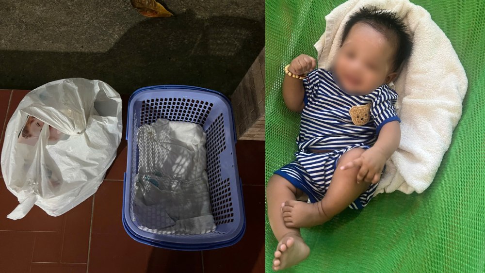 Baby boy abandoned in front of a resident's house in group 7, Suoi Lon Duong To neighborhood, Phu Quoc special zone. Photo: Tran Thi Tu Anh