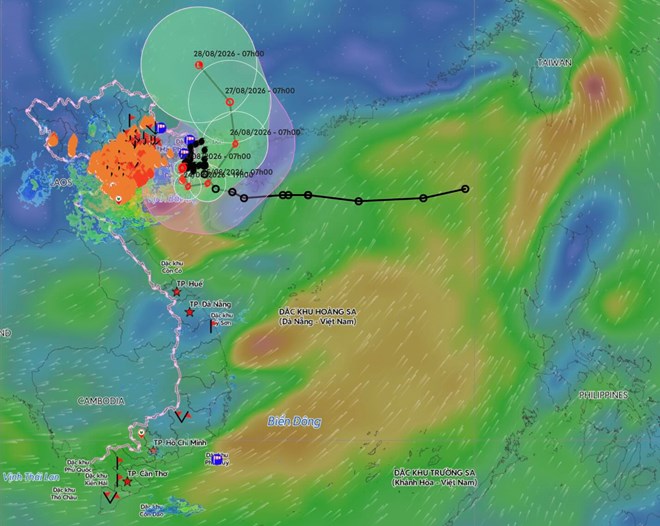 Bão số 4 giật cấp 11 cách Quảng Ninh-Hải Phòng 120km, tiếp tục gây mưa to