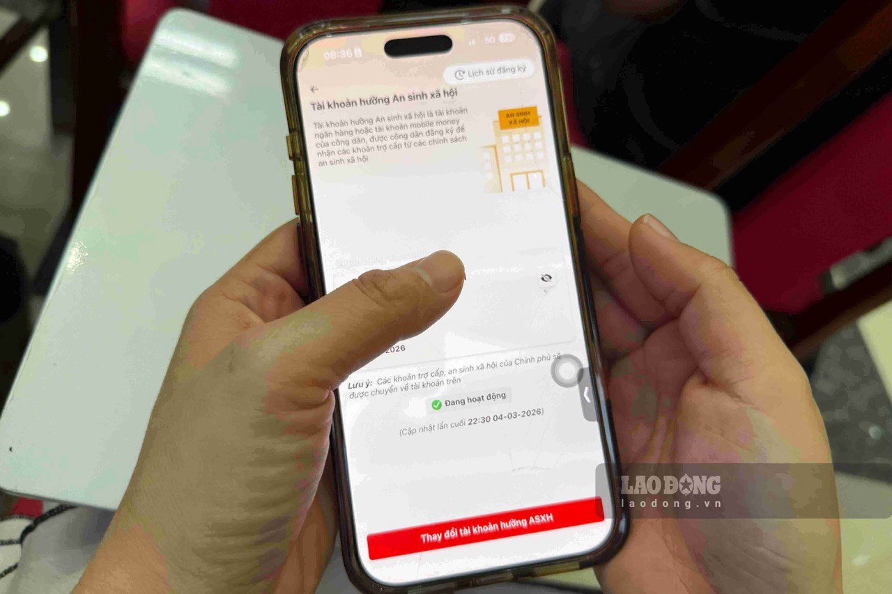 Từ ngày 28.9.2026, người dân có thể nhận lương hưu, trợ cấp qua tài khoản hưởng an sinh xã hội trên VNeID. Ảnh: Thùy Linh