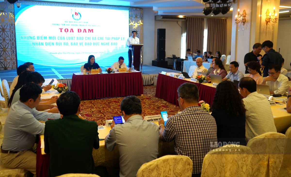 Seminar "New points of the Press Law" was held in Hai Phong City. Photo: Mai Dung