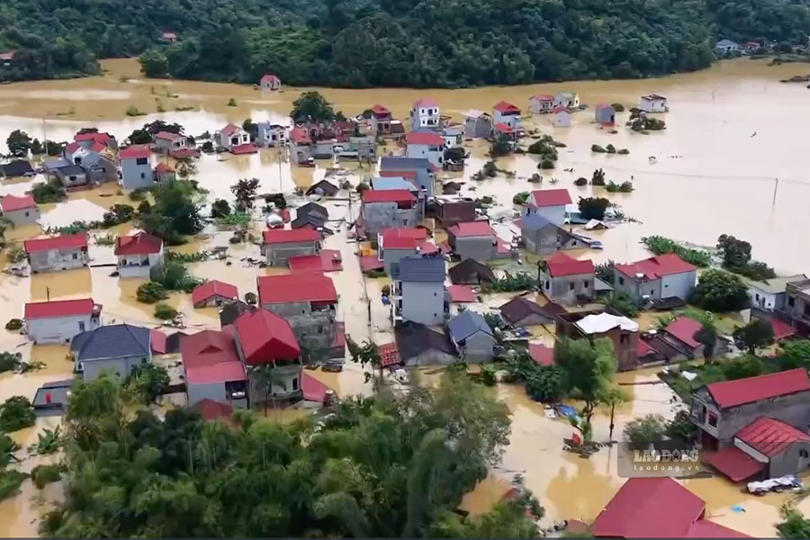 Forecast of dangerous flood developments in many Northern provinces. Photo: Khanh Linh - Hieu Le