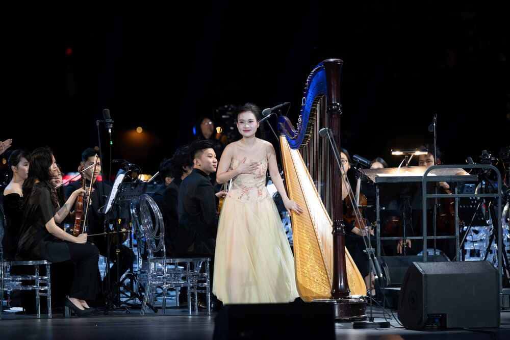 Với nghệ sĩ đàn Harp Nguyễn Đặng Bảo Trâm đây là một trong những đêm diễn rất đáng nhớ. Ảnh: Nhân vật cung cấp