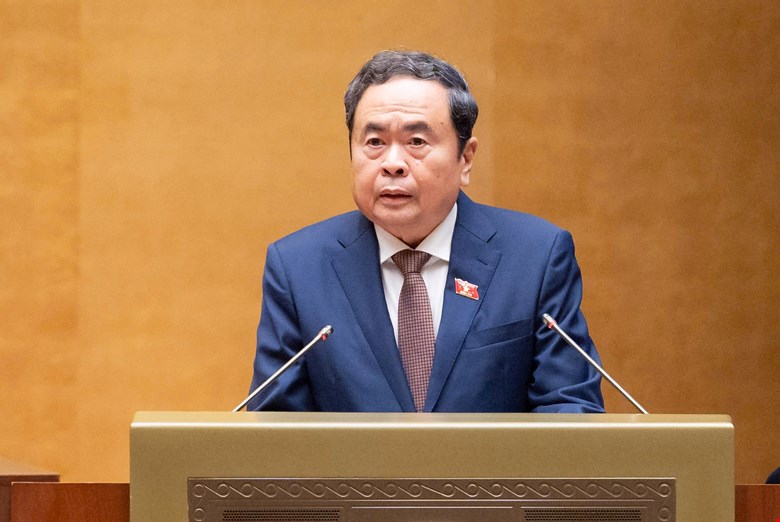 Politburo Member, National Assembly Chairman Tran Thanh Man proposed to continue to innovate the way of thinking and doing things, not waiting and pushing. Photo: Quochoi. vn