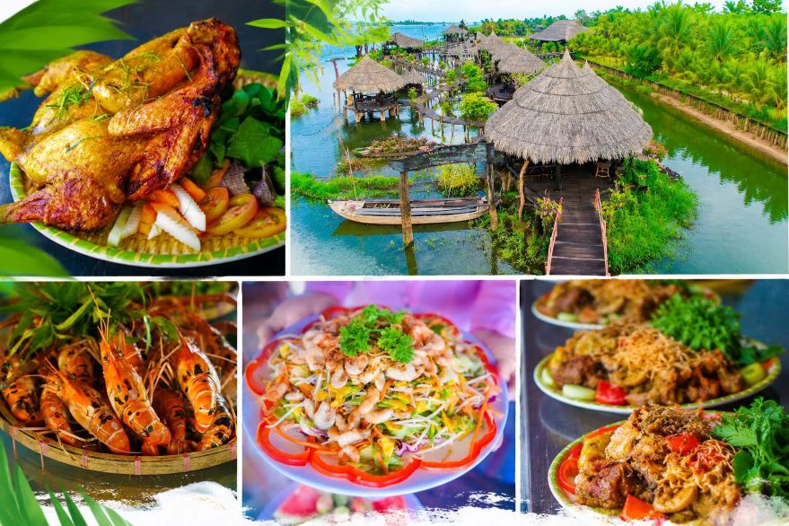 Những hóa đơn từ 1,5 triệu trở lên được điểm du lịch tặng quà là nón lá. Ảnh: Điểm du lịch sinh thái Cồn Én