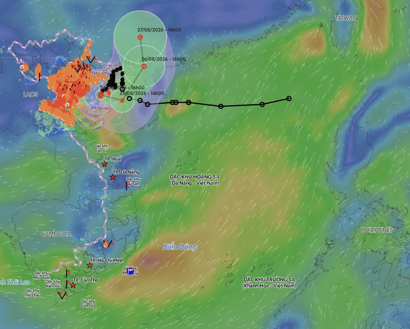 Storm No. 4 caused strong winds of level 9, gusts of level 11 in Bach Long Vi special zone (Hai Phong). Photo: Vietnam Disaster Monitoring System.