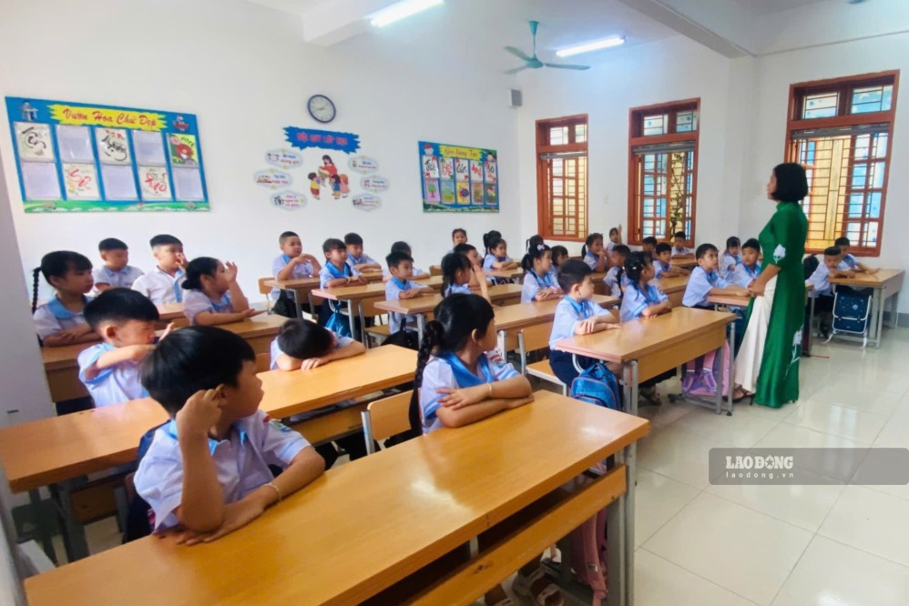 Ngày tựu trường của học sinh lớp 1, Trường tiểu học Tô Hiệu, tỉnh Sơn La. Ảnh: Trường Sơn
