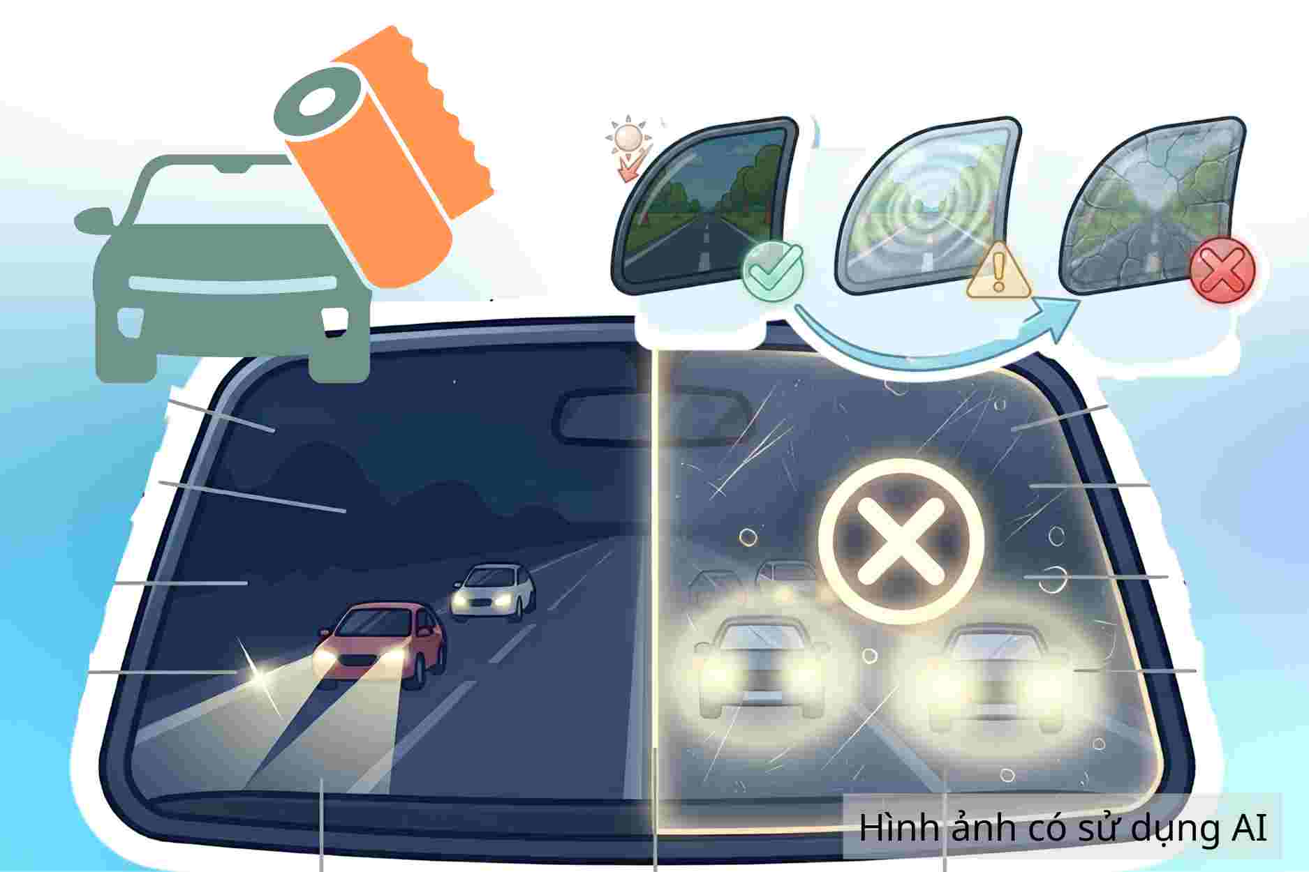 The car window is still intact but the blurry image may be due to this reason