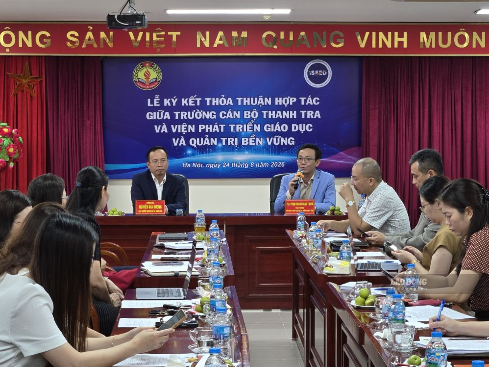 The School of Inspection Officers and the Institute for Sustainable Education and Governance Development (iSEED) cooperate to implement training and research programs for business management teams. Photo: Tri Minh