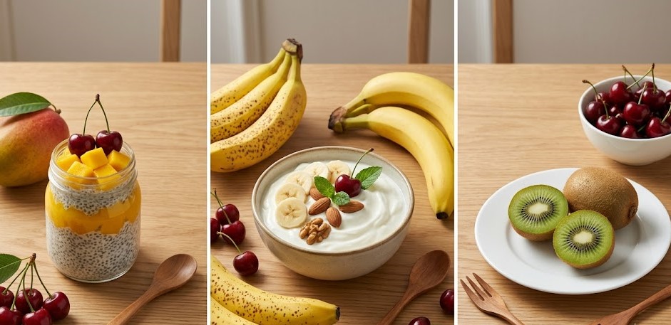 Agregar algunas frutas a la dieta ayudará a dormir mejor. Foto con el apoyo de la IA
