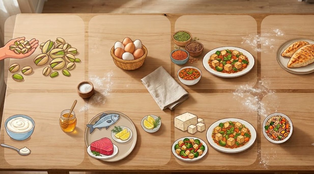 Supplementing with some protein-rich foods brings benefits to overall health. Photo supported by AI