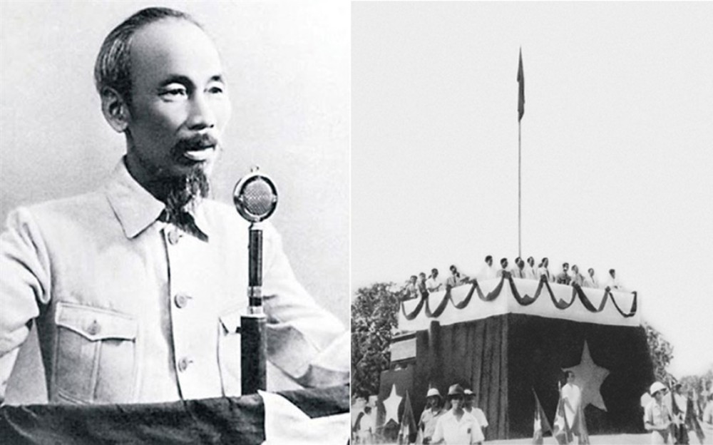 Ngày 2.9.1945, tại Quảng trường Ba Đình, Hà Nội, Chủ tịch Hồ Chí Minh đọc Tuyên ngôn độc lập, khai sinh ra nước Việt Nam Dân chủ Cộng hòa, đất nước bước vào kỷ nguyên độc lập dân tộc gắn liền với chủ nghĩa xã hội. Ảnh tư liệu, nguồn: hochiminh.vn