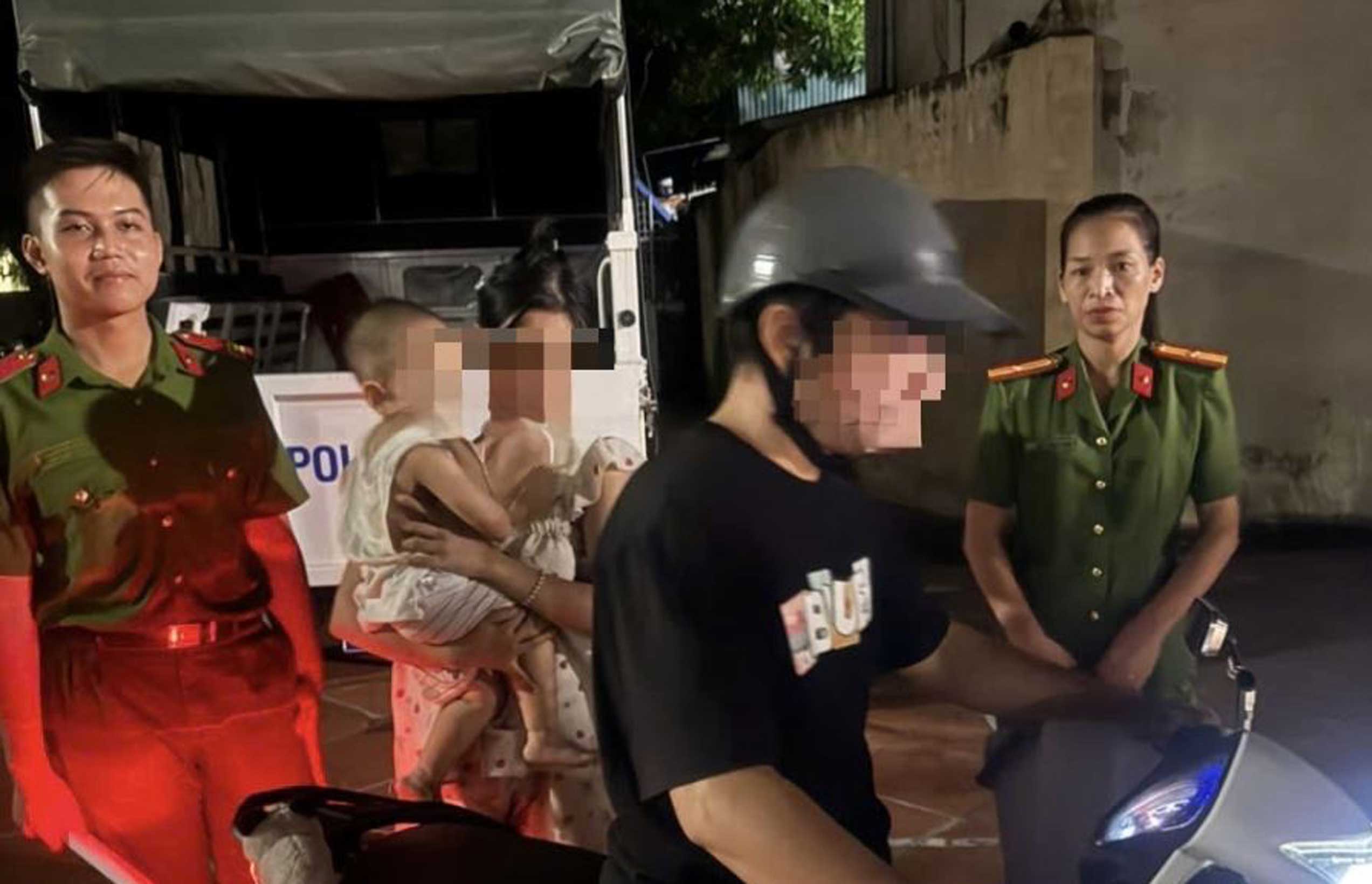 Ms. N.T. K. L and her son were brought home safely by their family. Photo: Phu Tho Provincial Police