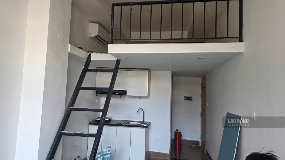Một căn chung cư mini được cho thuê với mức giá 5,7 triệu đồng/tháng, chưa kể phí dịch vụ. Ảnh: Như hạ