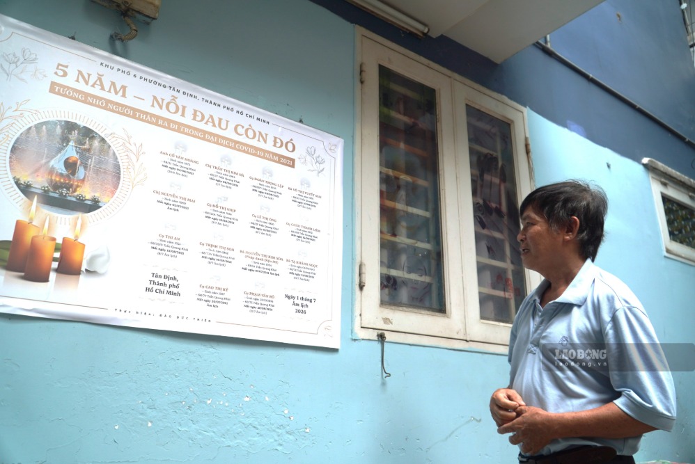 Information boards with the names of 14 people who died from COVID-19 are hung in alleys to commemorate them. Photo: Minh Tam
