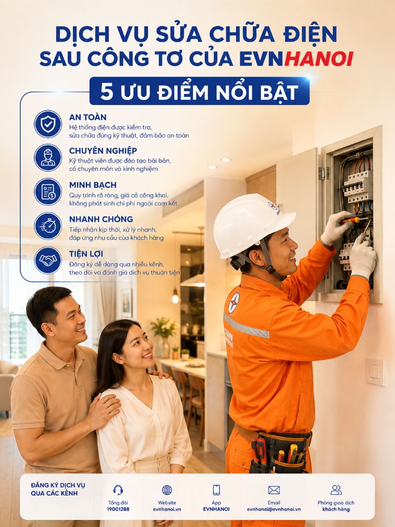 Nhiều điểm nổi bật trong các dịch vụ điện của EVNHANOI. Ảnh: EVNHANOI