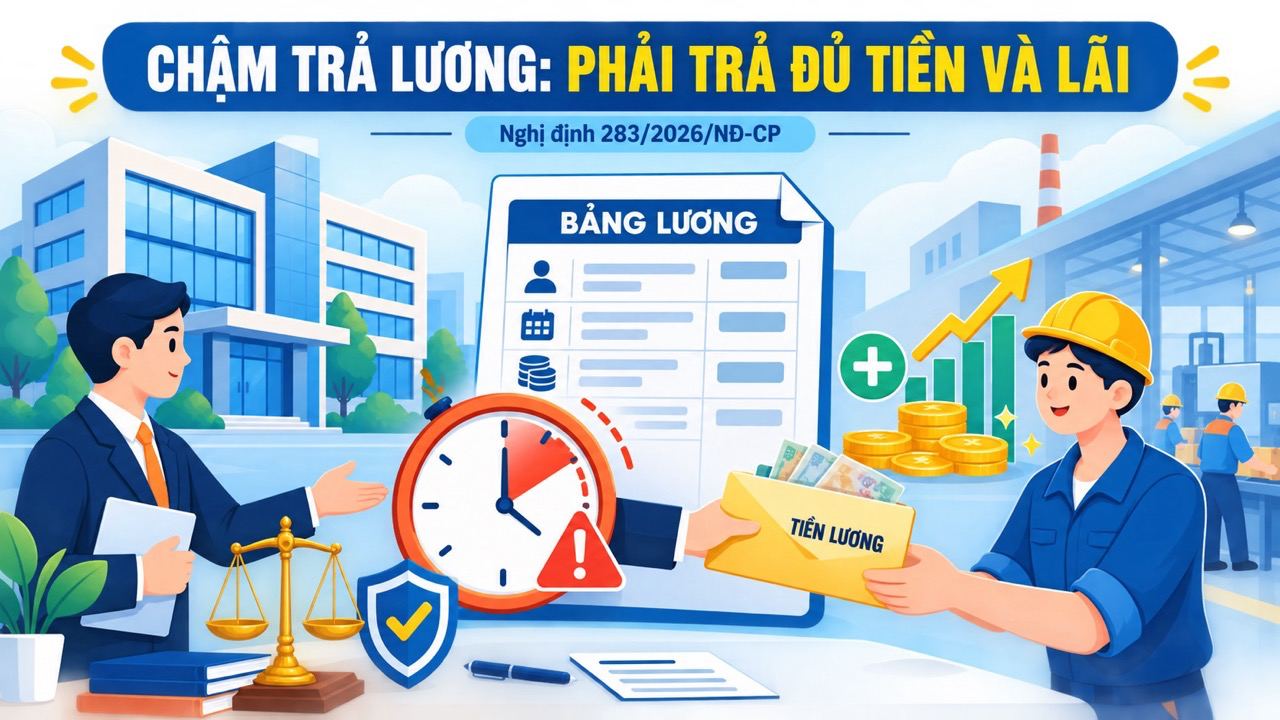 Businesses that are late in paying salaries are not only fined but also have to pay enough money and interest to employees. (Illustrative image created by AI)