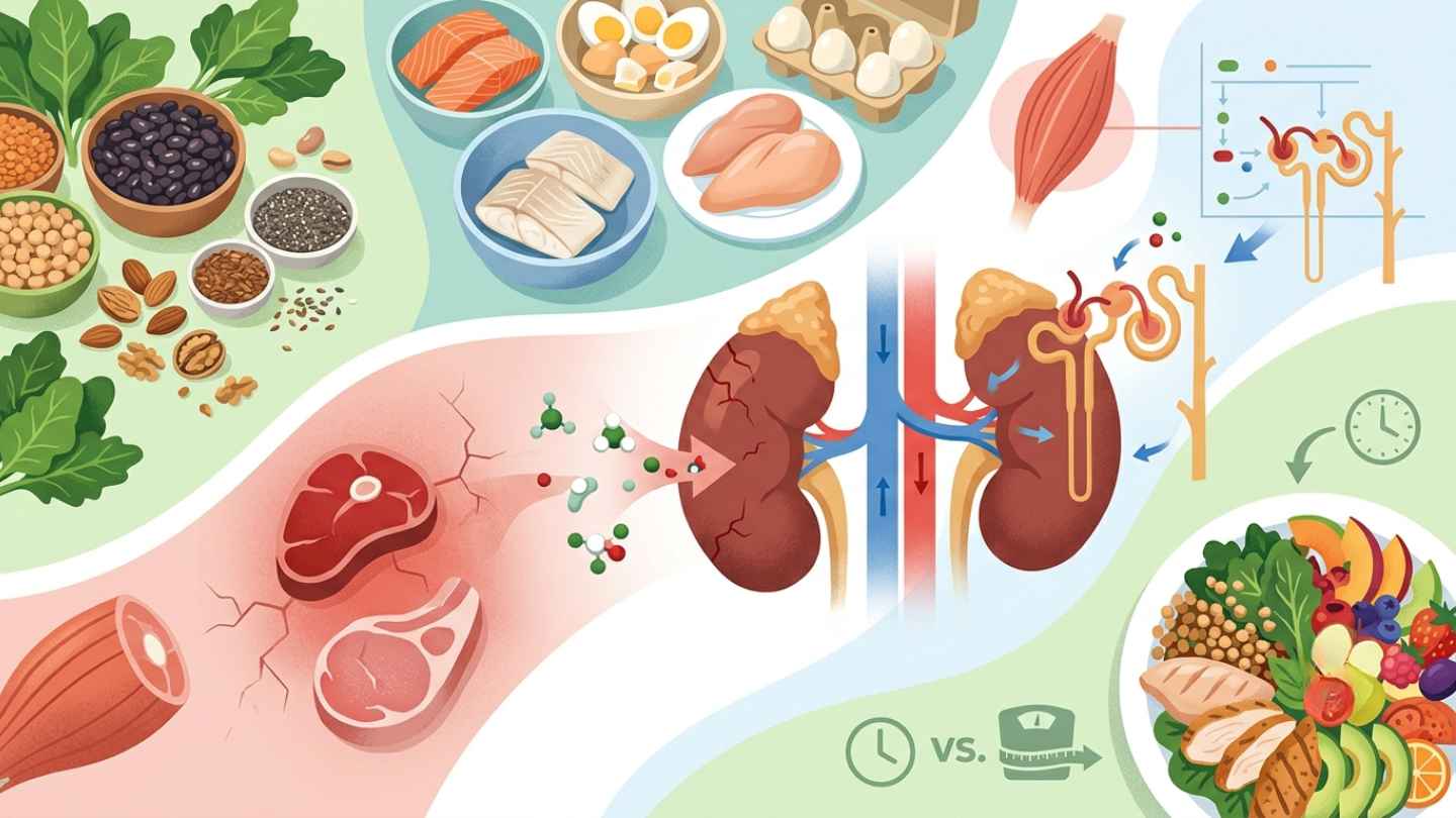 Đa dạng nguồn protein từ cá, trứng, sữa, các loại đậu và hạt giúp cân bằng dinh dưỡng trong chế độ ăn. Ảnh có sự hỗ trợ của AI