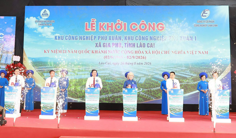Lao Cai starts construction of two 500 ha industrial parks in Gia Phu commune. Photo: Lao Cai Provincial Information Portal