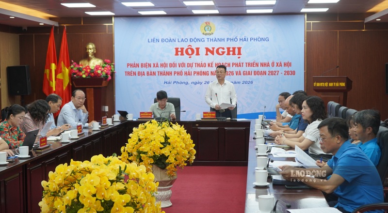 Hai Phong City Labor Federation is seeking opinions on the draft plan for social housing development in 2026, phase 2027-2030. Photo: Mai Dung