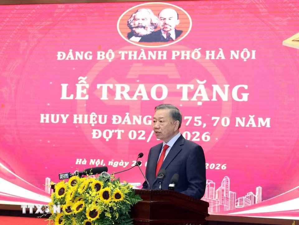 Tổng Bí thư, Chủ tịch nước Tô Lâm phát biểu tại buổi lễ. Ảnh: TTXVN