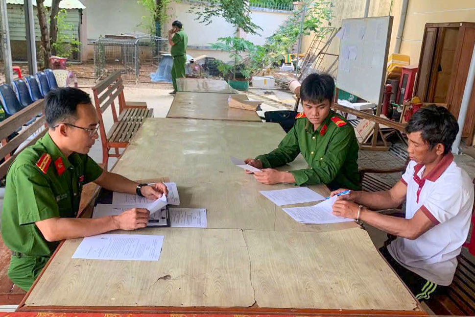 Vo Van Viet was arrested by the police after many months hiding on offshore fishing boats to evade arrest. Photo: Gia Lai Police