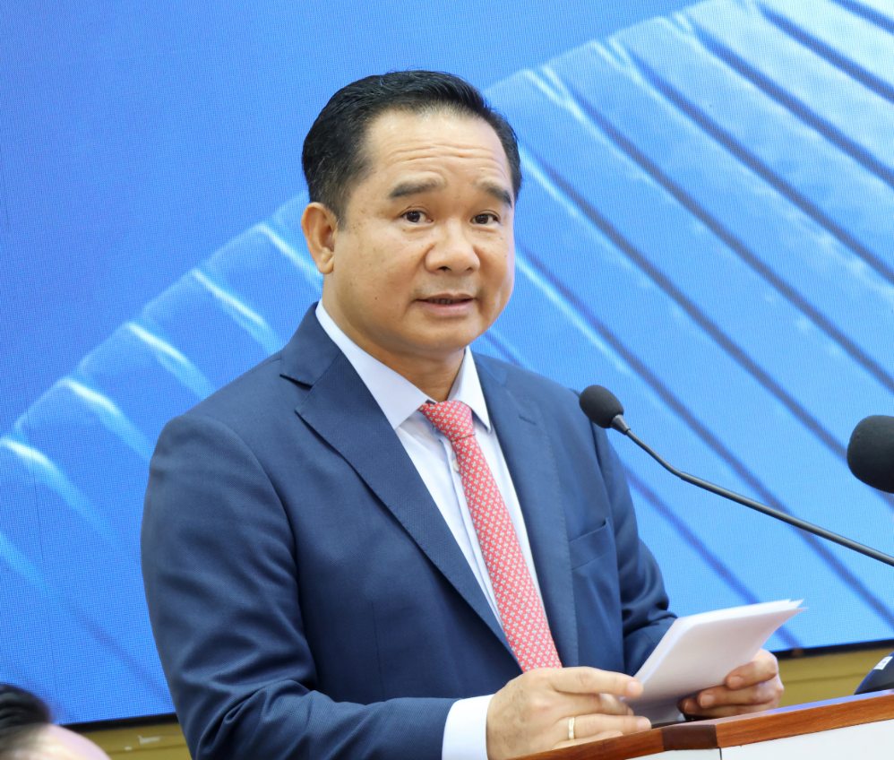 Chủ tịch UBND Thành phố Nguyễn Văn Được phát biểu khai mạc hội nghị. Ảnh: Trung tâm Xúc tiến Thương mại TPHCM cung cấp