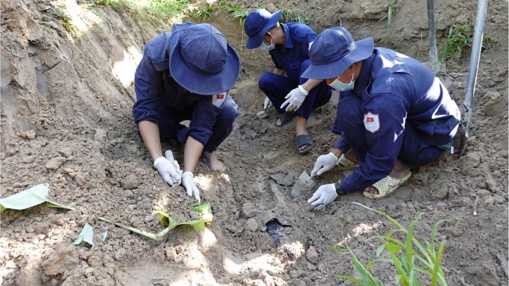 Tính chung đợt 1, giai đoạn XXVI (2026 - 2027), đến nay Đội K92 đã tìm kiếm, quy tập được 70 bộ hài cốt liệt sĩ. Ảnh: Phương Vũ/Bộ CHQS An Giang