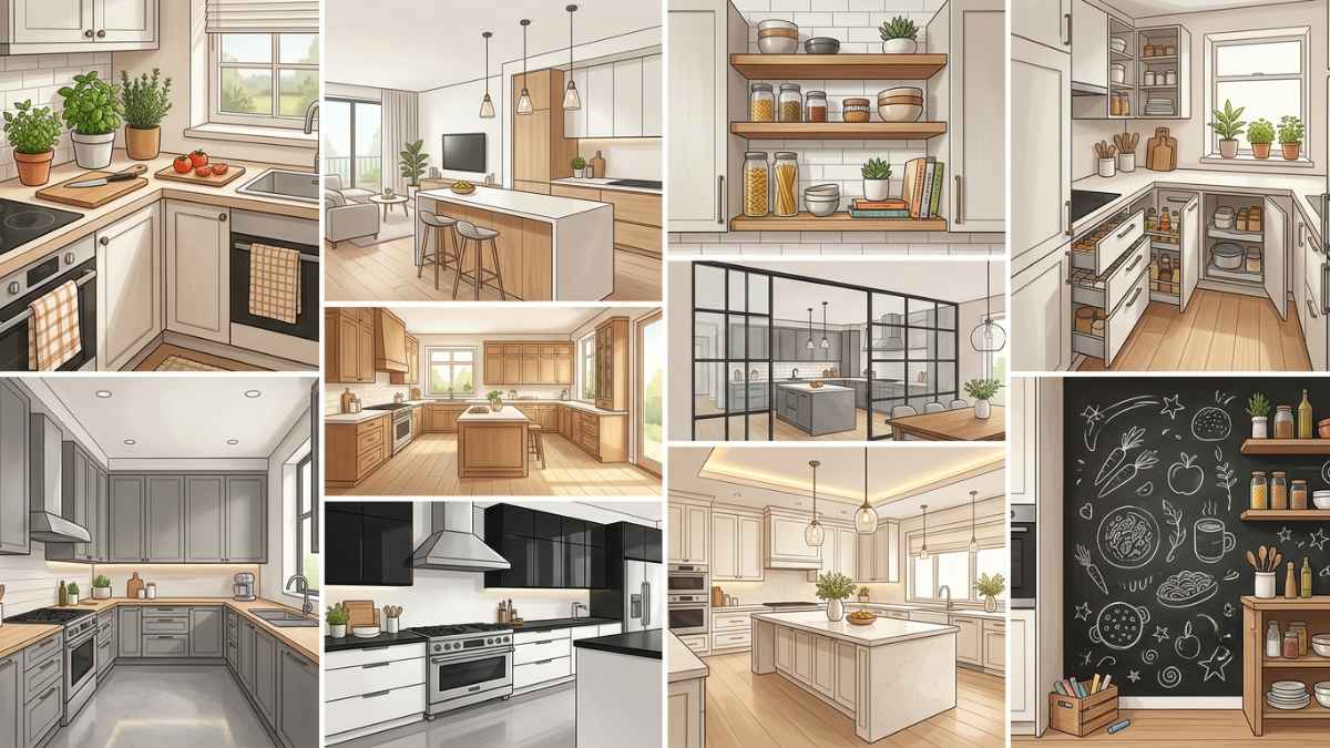 Căn bếp được bố trí gọn gàng, tận dụng tối đa không gian lưu trữ nhưng vẫn giữ được sự thoáng đãng. Ảnh có sự hỗ trợ của AI