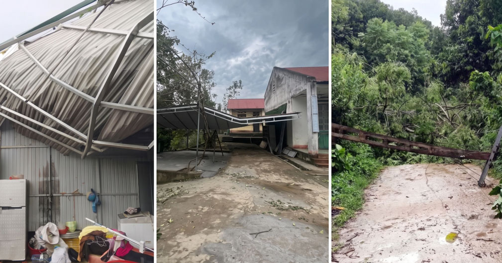 Some schools and residential electricity infrastructure are affected by thunderstorms. Photo: Lao Cai e-Portal