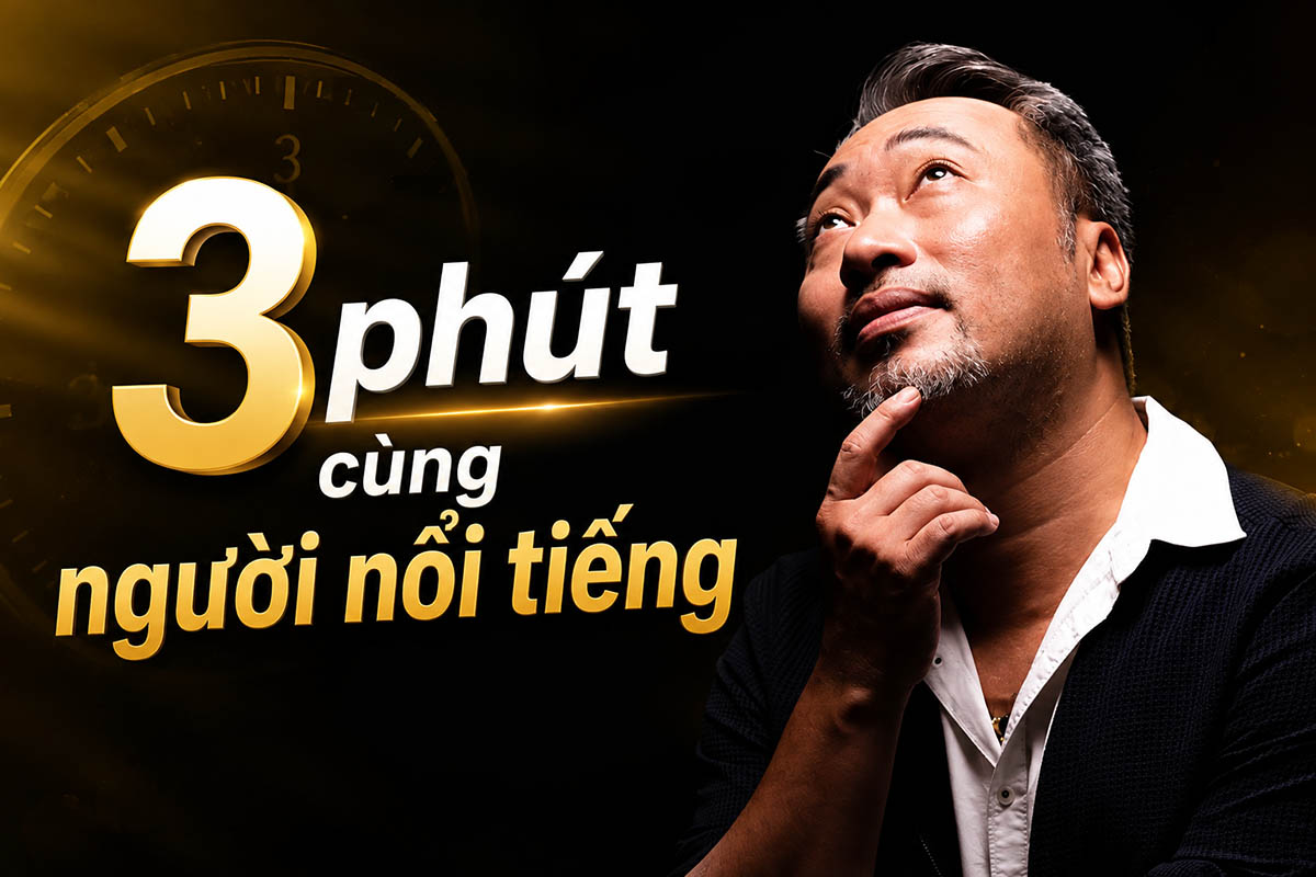 Director Nguyen Quang Dung participates in the 3-minute challenge with celebrities of Lao Dong Newspaper. Graphic photo: Nhu Quynh