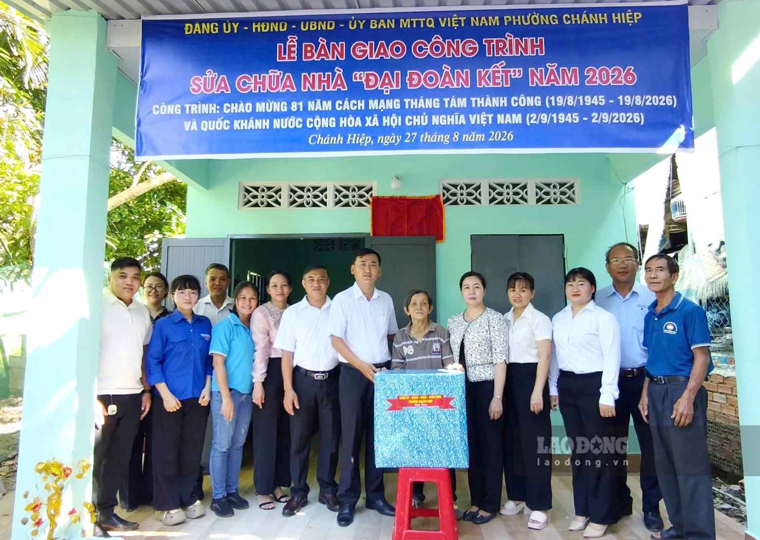 Hai căn nhà Đại đoàn kết đã được sửa chữa và bàn giao cho người dân. Ảnh:  Đình Trọng