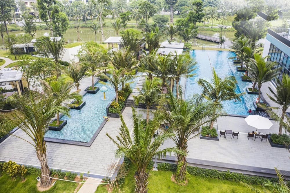 Khuôn viên nhiều khoảng xanh bên trong Ecopark. Ảnh: Batdongsan.com.vn