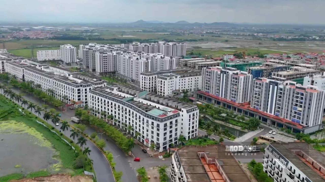 Cat Tuong Smart City and Thong Nhat Smart City social housing projects (in Yen Trung commune and Tam Da commune, Bac Ninh province), adjacent to Yen Phong Industrial Park. Photo: Van Truong