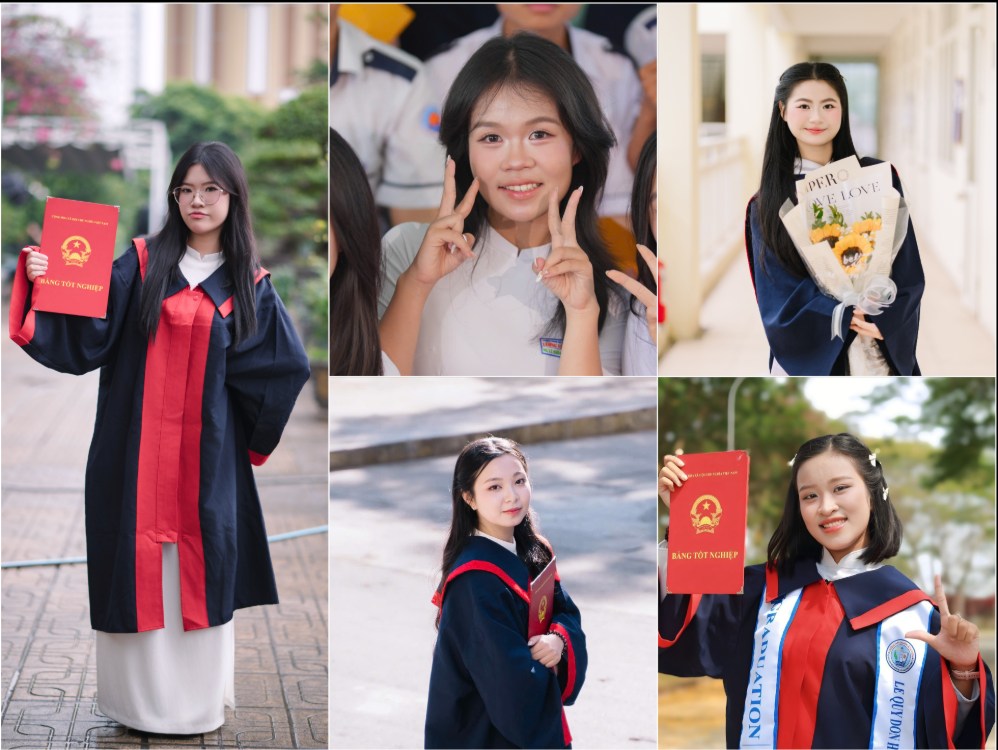 2026年軍医大学の女子首席卒業生5人。写真:軍医大学提供