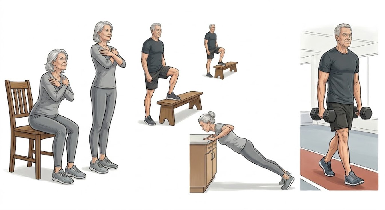 Simple endurance test helps assess fitness after age 60. Photo created by AI