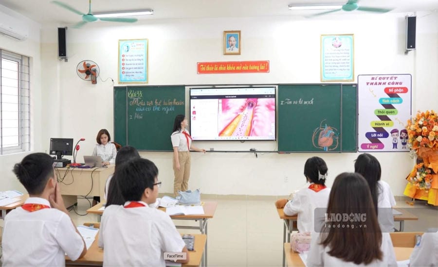 ハノイの学校での授業風景。写真:フオン・アイン