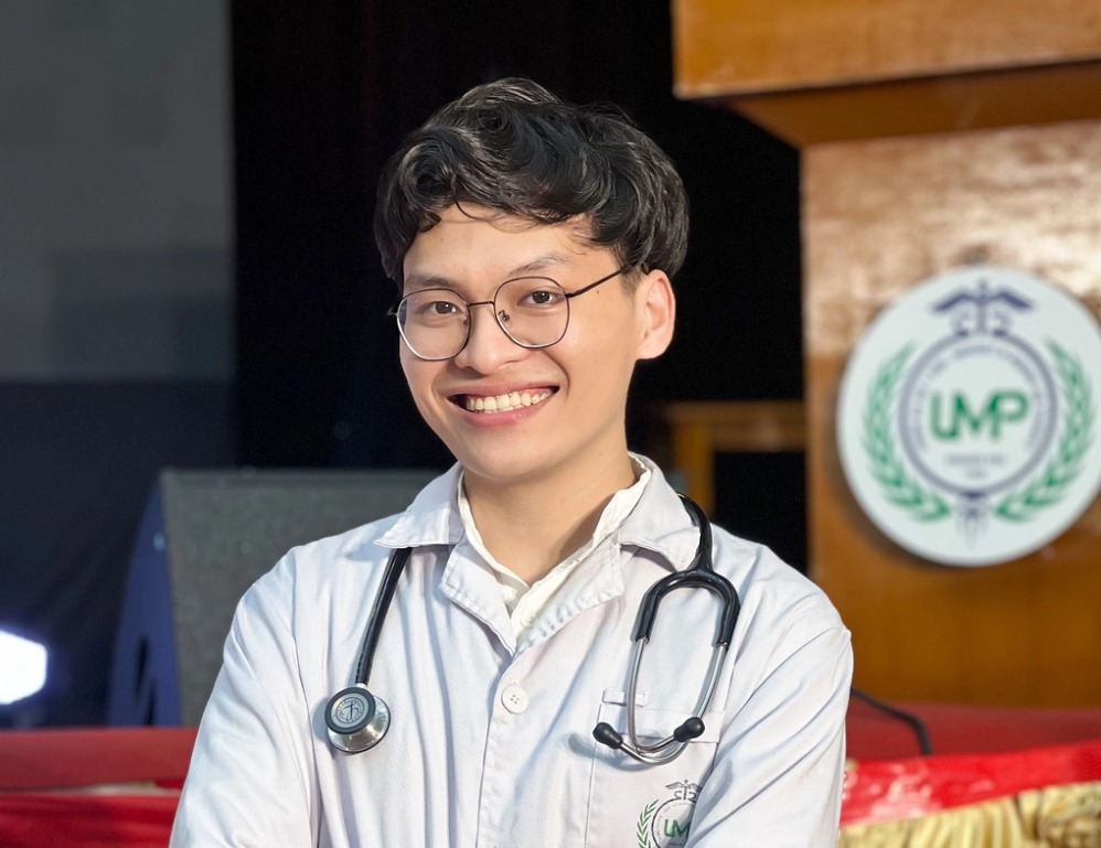 Tran Minh Dung - New valedictorian of Medicine, University of Medicine and Pharmacy, Vietnam National University, Hanoi. Photo: Character provided