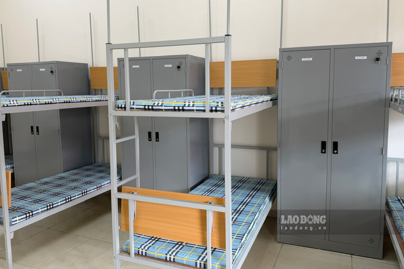 Khu phòng ở được vệ sinh, sắp xếp trước khi học sinh ổn định sinh hoạt. Ảnh: Đinh Đại
